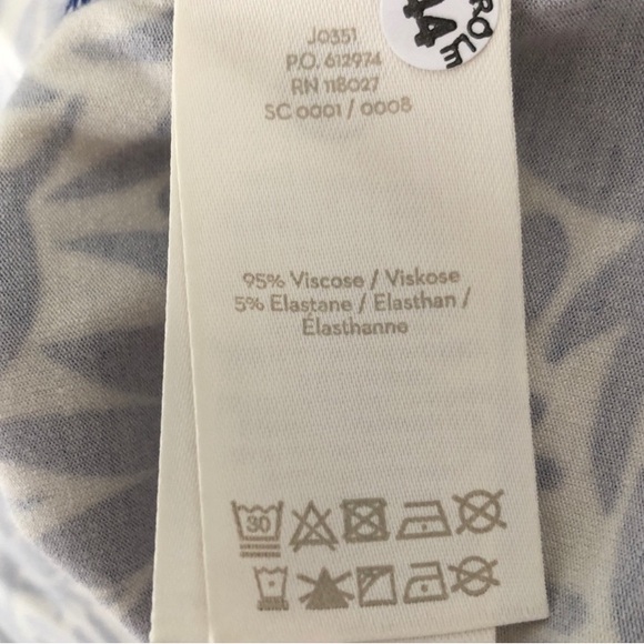 Boden bird print Lucie blue and white jersey tunic mini dress size 4 - Picture 7 of 8